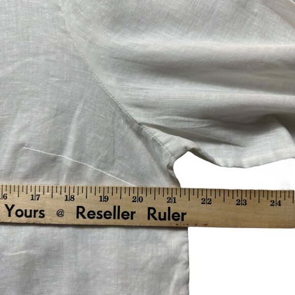 Christopher and Banks Top Womens Size Medium White Collar Button Down Semi Sheer - Picture 8 of 12